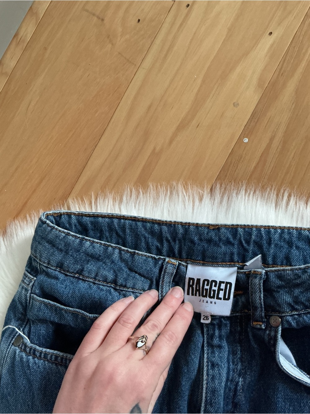 The Ragged Priest Multi-Tone Patchwork High Rise Jeans Size 26 - Picture 7 of 8